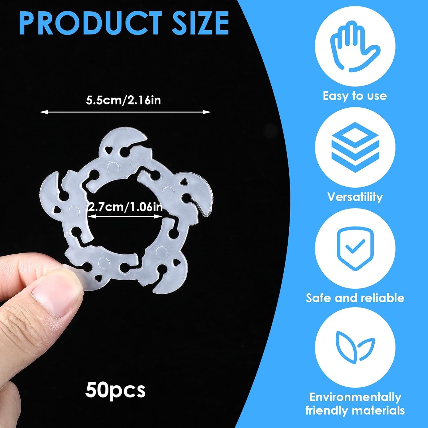 50 Pcs Reusable Balloon Arch Clips, Plastic Balloon Arch Connectors, Garland Holders for Decorating Connector, Balloons Stand Clips for Birthday Wedding (Diameter 2.2 Inch) - Image 3