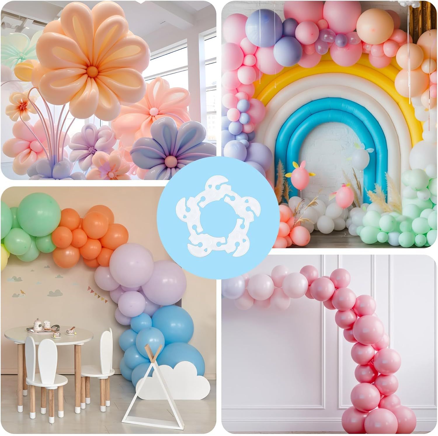 50 Pcs Reusable Balloon Arch Clips, Plastic Balloon Arch Connectors, Garland Holders for Decorating Connector, Balloons Stand Clips for Birthday Wedding (Diameter 2.2 Inch) - Image 4