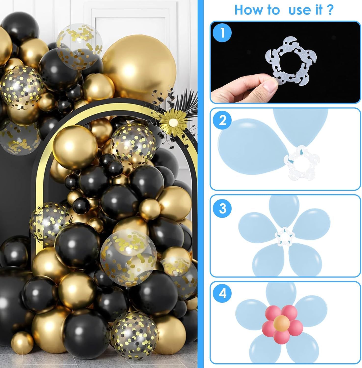 50 Pcs Reusable Balloon Arch Clips, Plastic Balloon Arch Connectors, Garland Holders for Decorating Connector, Balloons Stand Clips for Birthday Wedding (Diameter 2.2 Inch) - Image 7