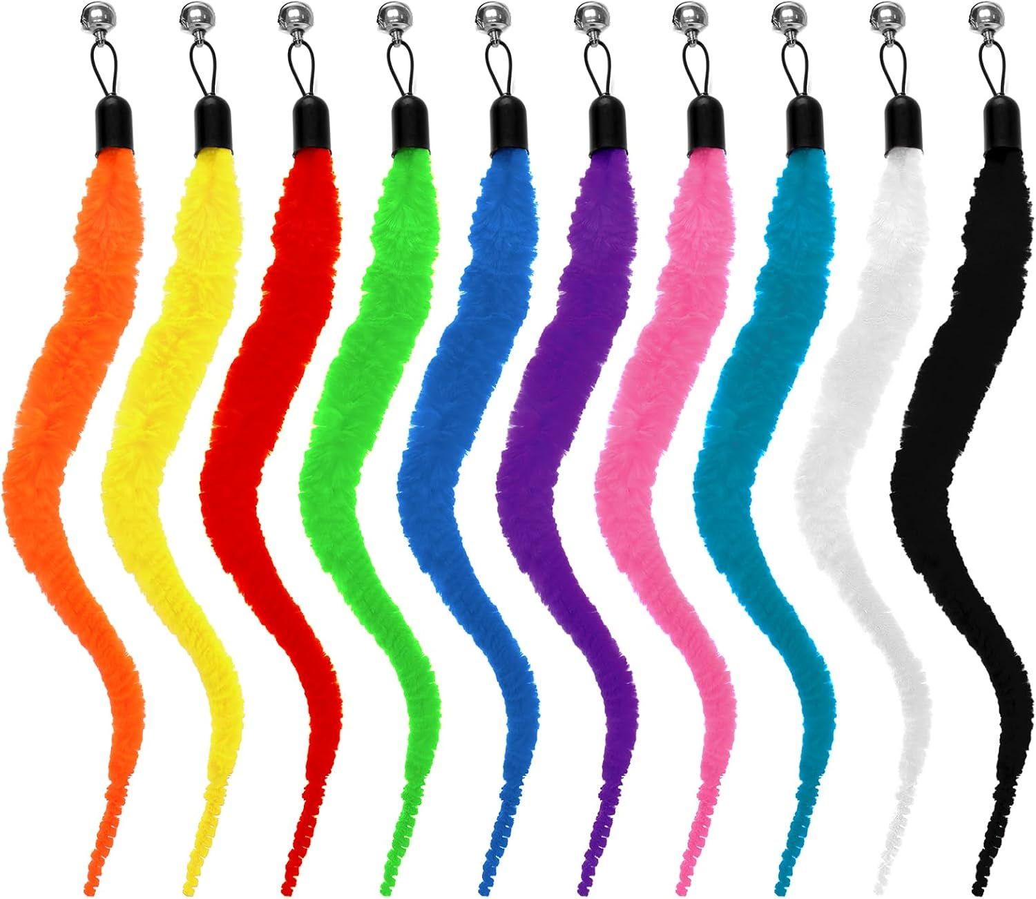 10 Packs Cat Worm Toys, Colorful Worm Cat Toy, Interactive Cats Wand Attachment Toys for Teaser Play and Chase Exercise with Kitten - Image 1