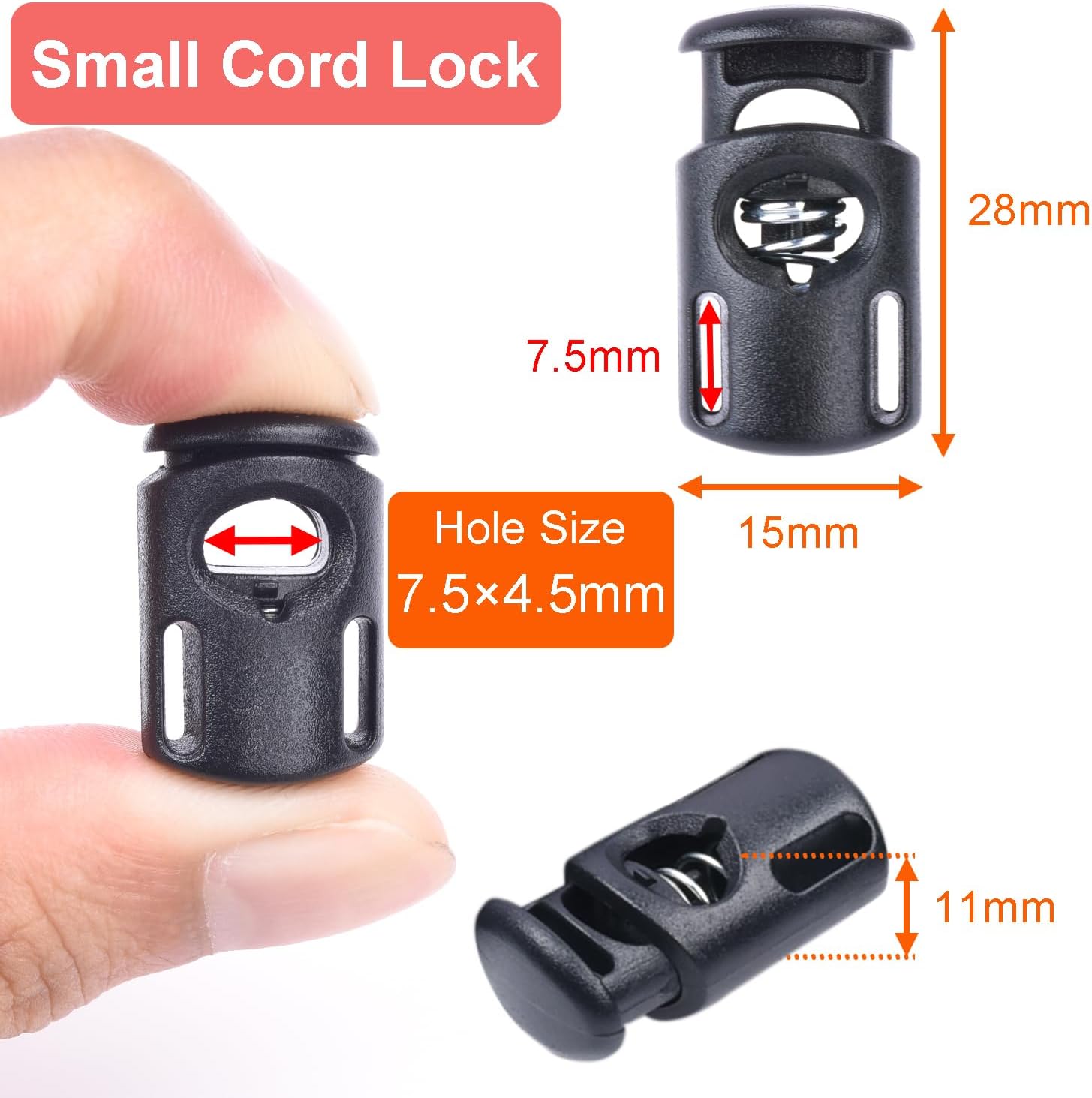 10 PCS Plastic Spring Cord Locks for Drawstring, Paracord Toggle Stopper Clasp Elastic Shoeslace Lock Sweatpants Hoodie String Clips Bungee Swim Goggles Gloves String Lock Replacement - Image 2