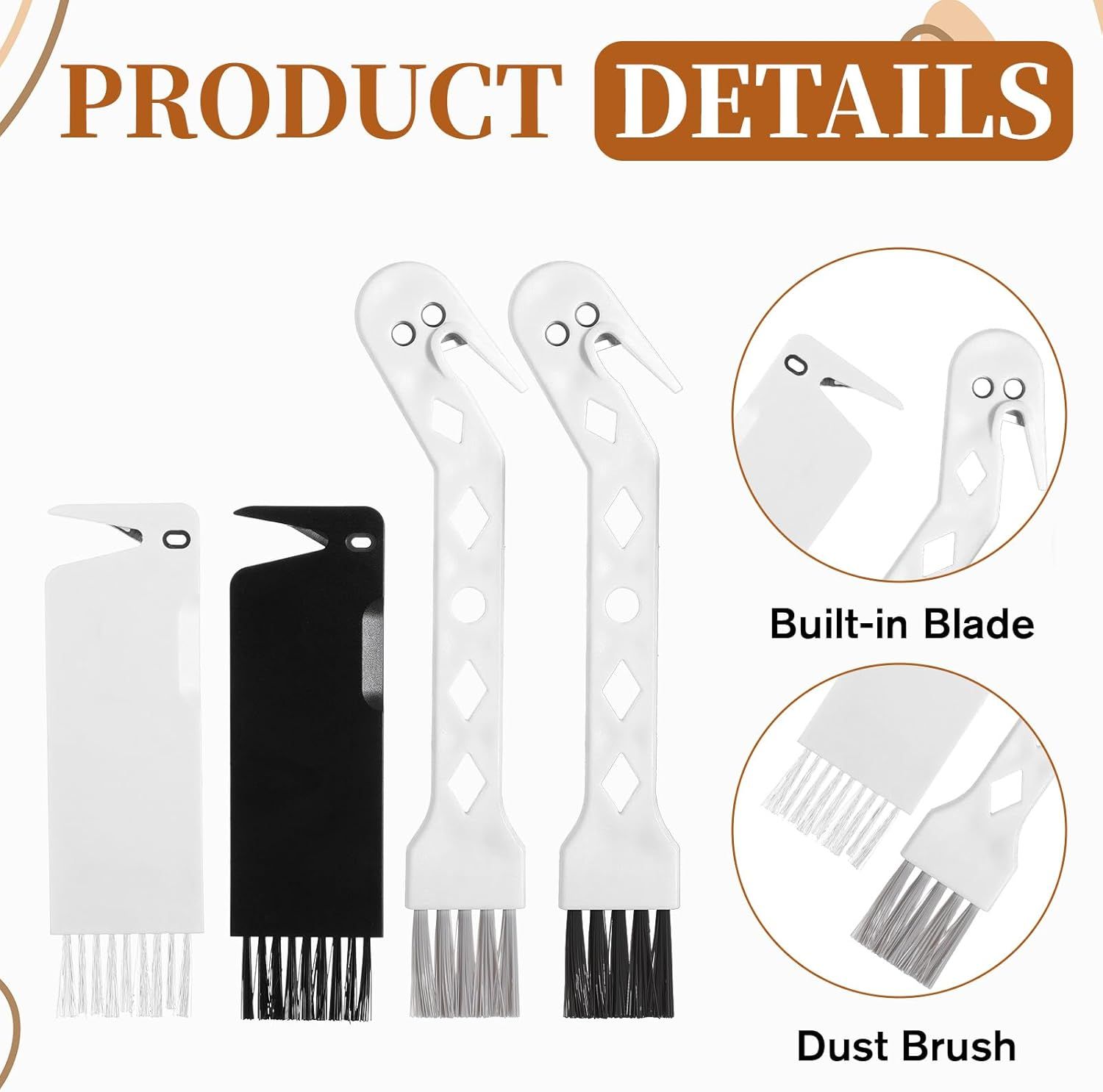 4 PCS Handheld Vacuum Cleaner Brush, Universal Dust Brush, 2 in 1 Vacuum Roller Cleaning Tool for Sweeping Robot - Image 3