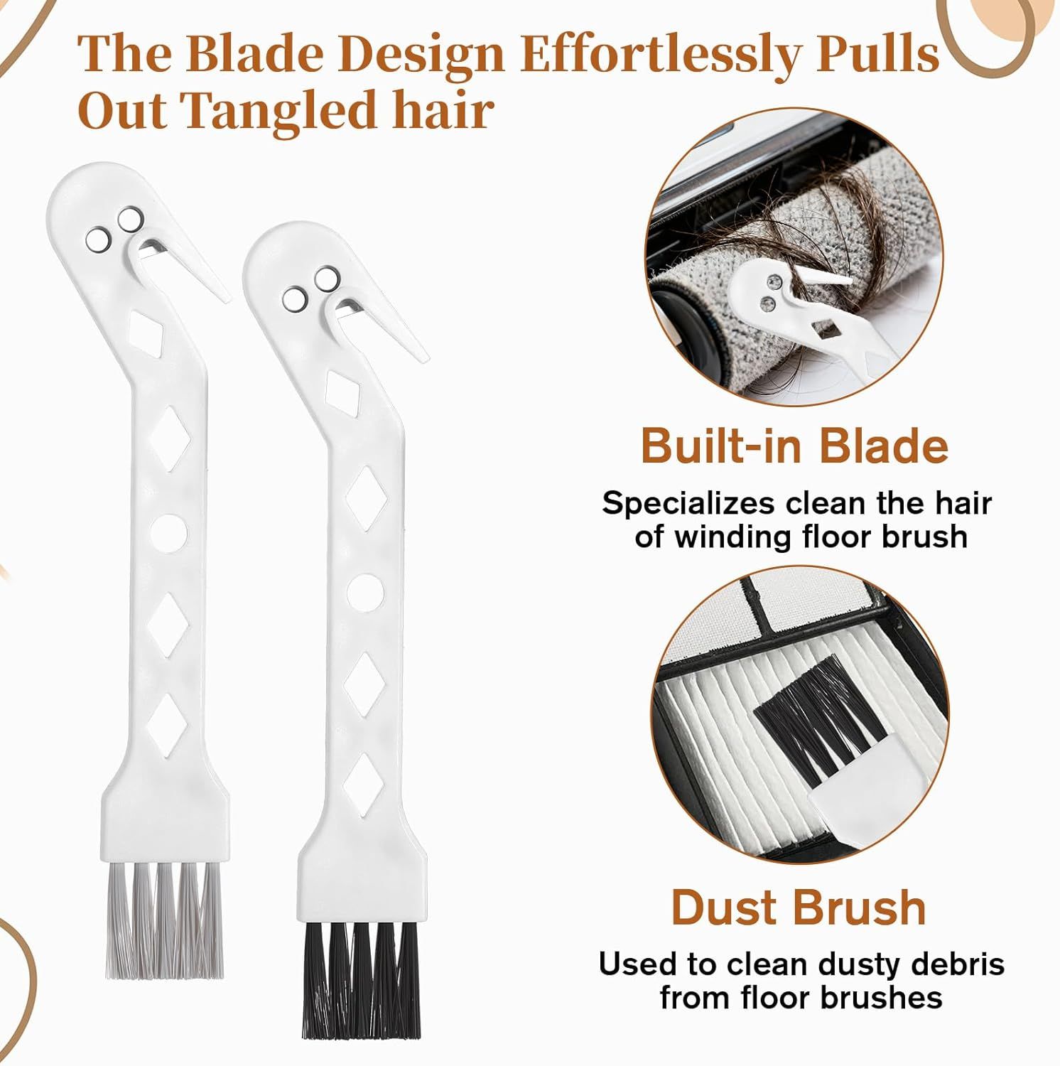 4 PCS Handheld Vacuum Cleaner Brush, Universal Dust Brush, 2 in 1 Vacuum Roller Cleaning Tool for Sweeping Robot - Image 6