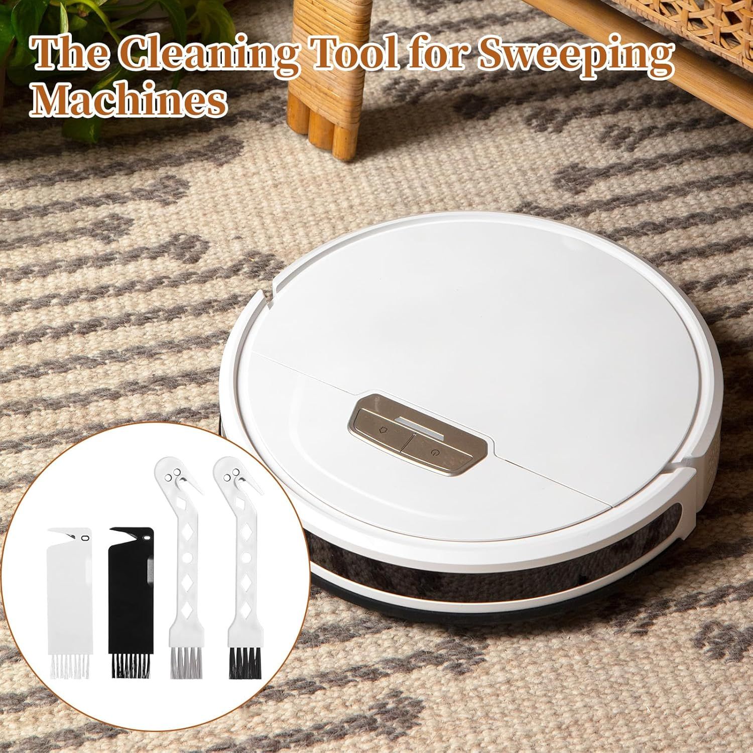 4 PCS Handheld Vacuum Cleaner Brush, Universal Dust Brush, 2 in 1 Vacuum Roller Cleaning Tool for Sweeping Robot - Image 7