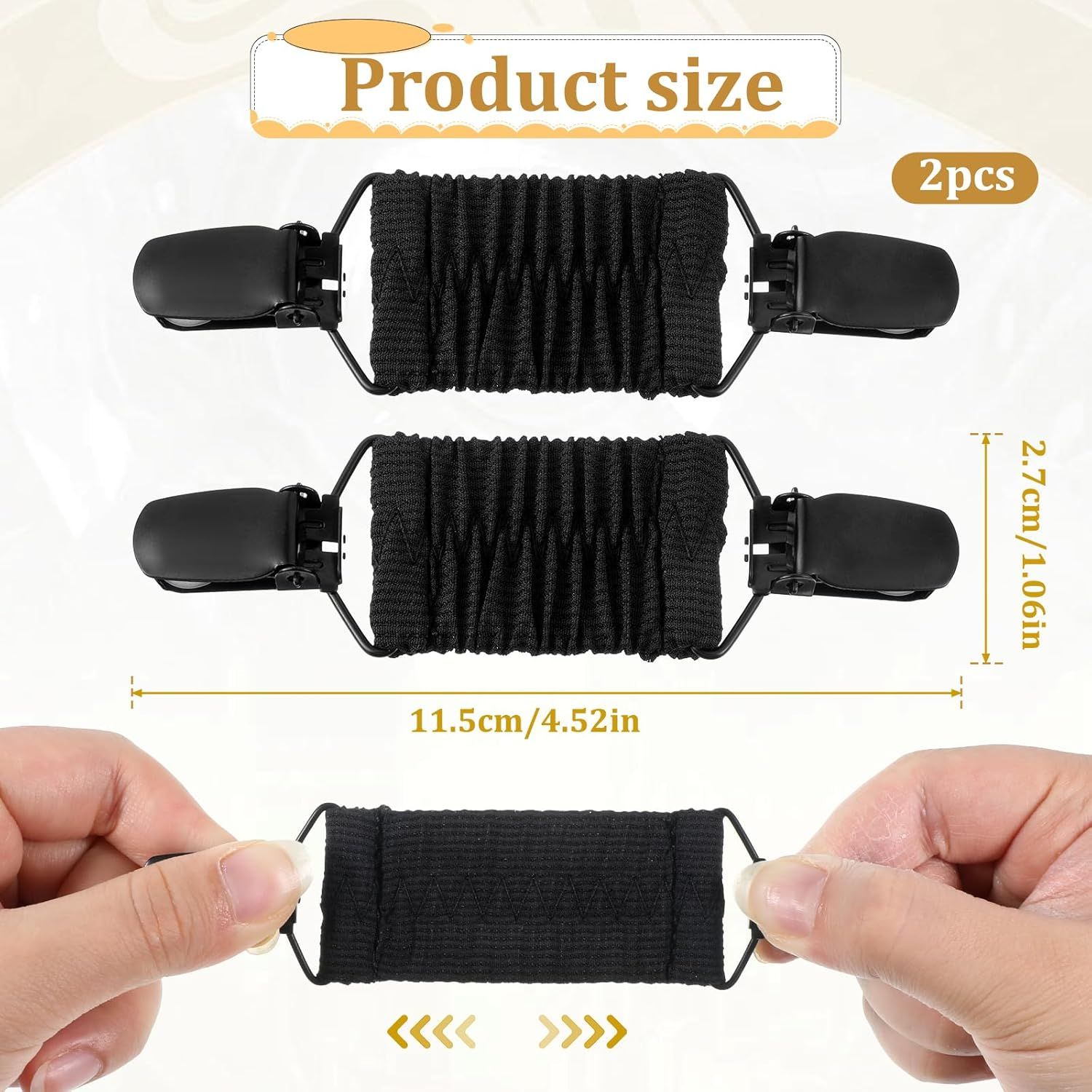 2Pcs Dress Clips Back Cinch, Elastic Waist Cincher Clip for Tightening Clothes, Collar Clips for Shawls, Cardigan - Image 3