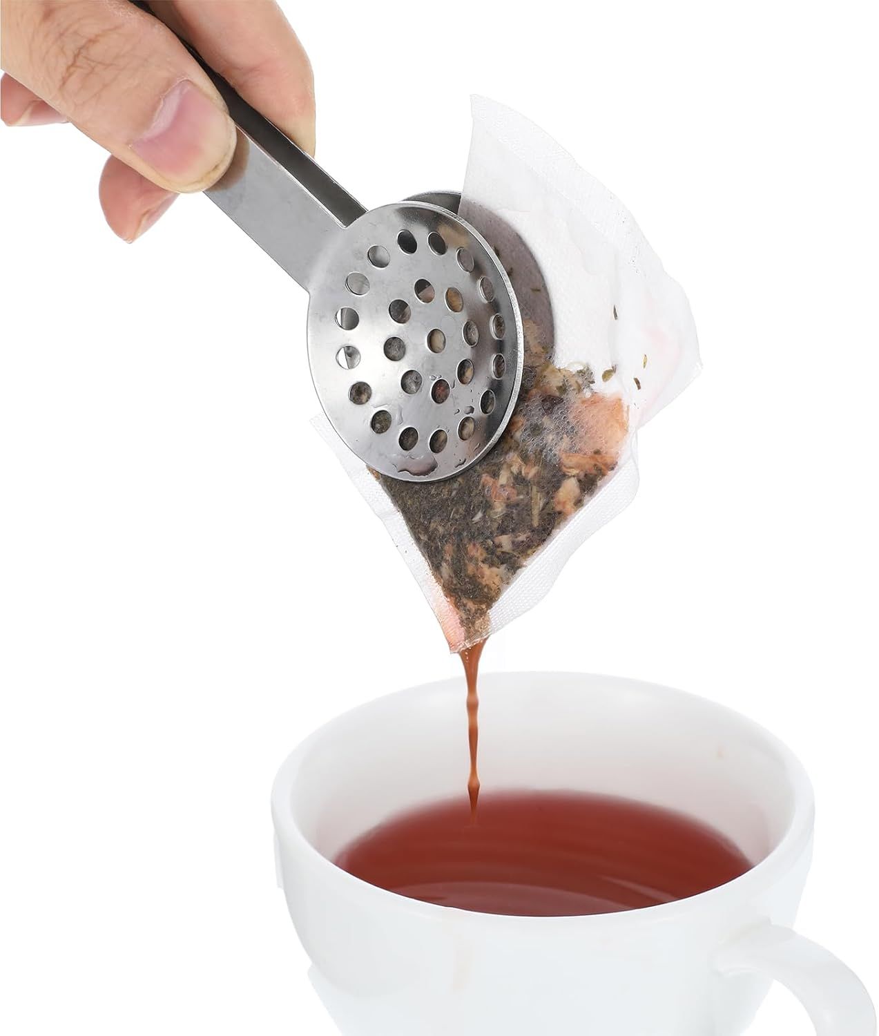 Tea Bag Squeezer, Stainless Steel Tea Bag Squeezer Tongs, Teabag Filter, Dispenser Accessories for Teas Drinkers, Durable Round Strainer Gripper Picker - Image 4