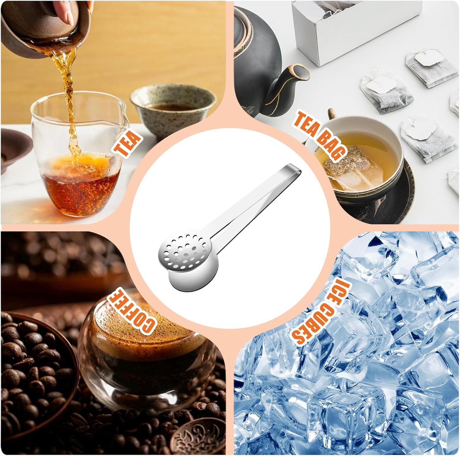 Tea Bag Squeezer, Stainless Steel Tea Bag Squeezer Tongs, Teabag Filter, Dispenser Accessories for Teas Drinkers, Durable Round Strainer Gripper Picker - Image 5