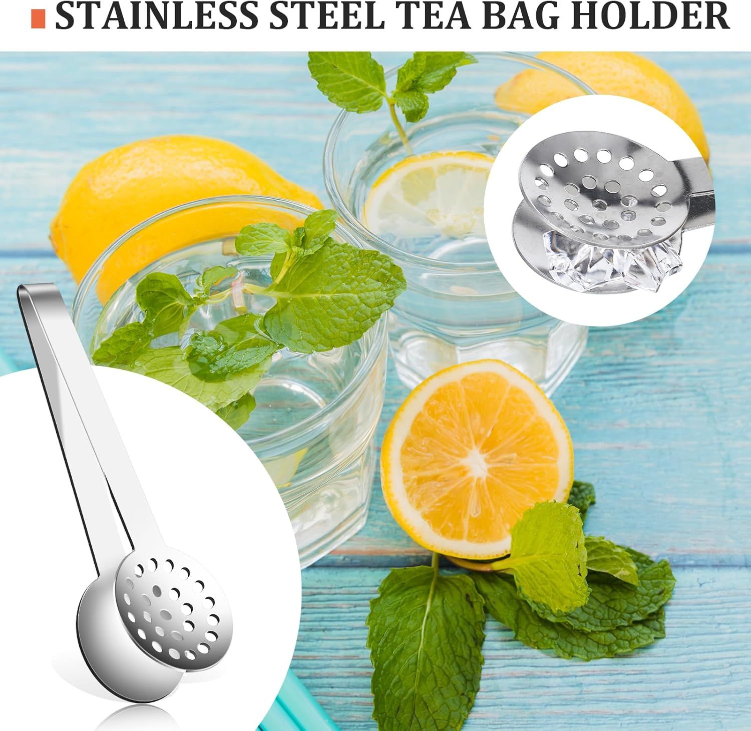 Tea Bag Squeezer, Stainless Steel Tea Bag Squeezer Tongs, Teabag Filter, Dispenser Accessories for Teas Drinkers, Durable Round Strainer Gripper Picker - Image 7