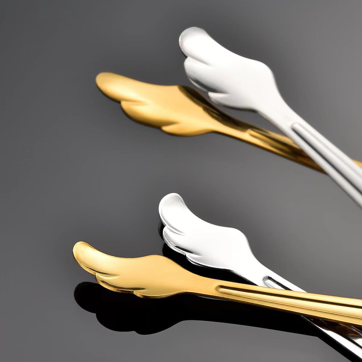 2 Pack Mini Tongs for Appetizer, 4.16 Inch Stainless Steel Ice Tongs Mini Sugar Tongs for Coffee Bar Tea Party Desserts Party Sugar and Ice Bucket(Gold) - Image 6