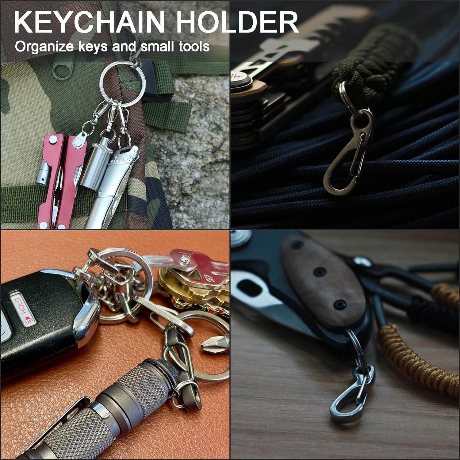 Small Carabiner Clip Metal Spring Snap Hooks Mini Paracord Hanging Clips for Camera Strap, Flashlight, Key Chain - Image 4