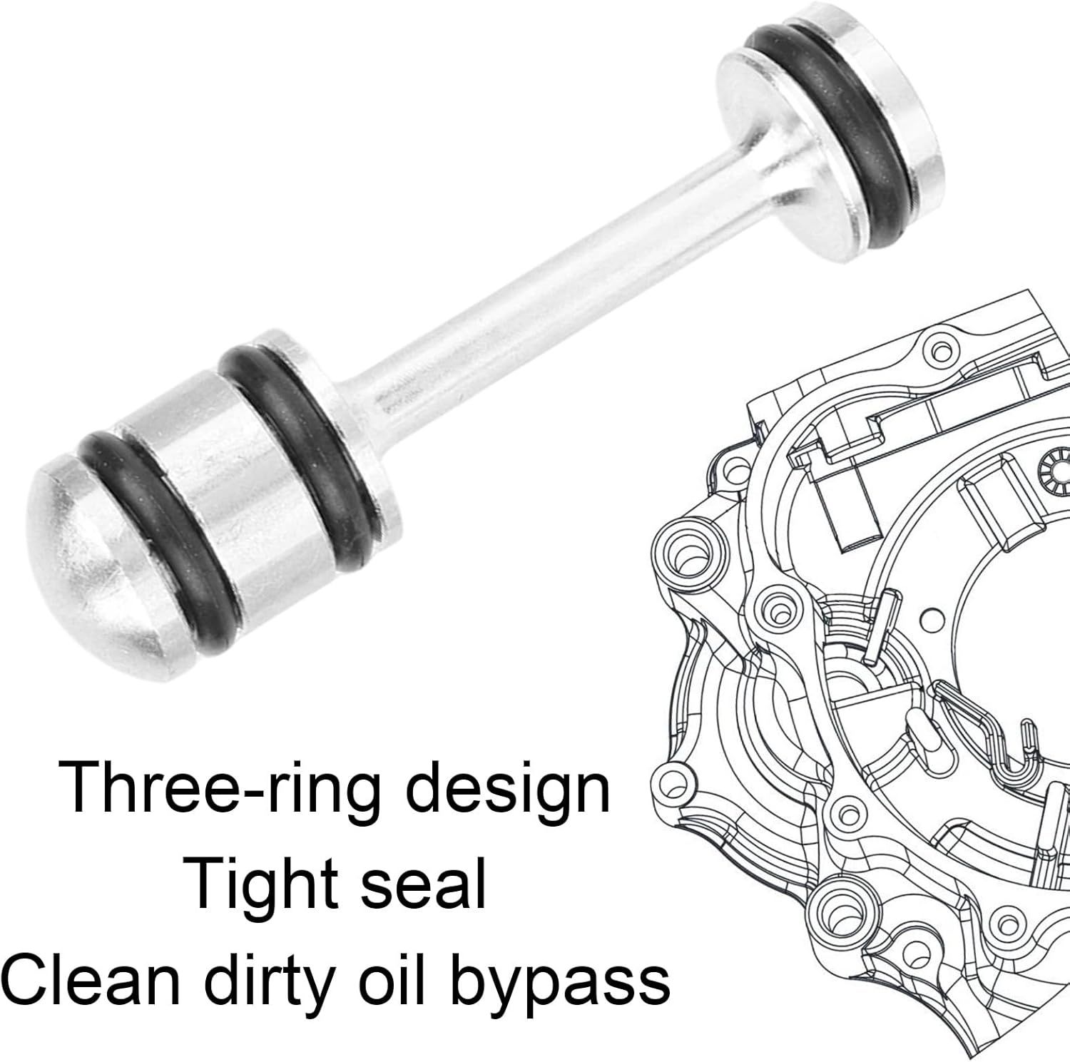 Aluminum Oil Diverter Barbell, Compatible with Gen III & IV Engines LS1 LS3 LS2 LS6 L92 L99 L33 LQ4 LQ9 4.8L 5.3L 5.7L 6.0L 6.2L LS Performance Parts Oil Billet Diverter Barbell (Black, Silver) - Image 5