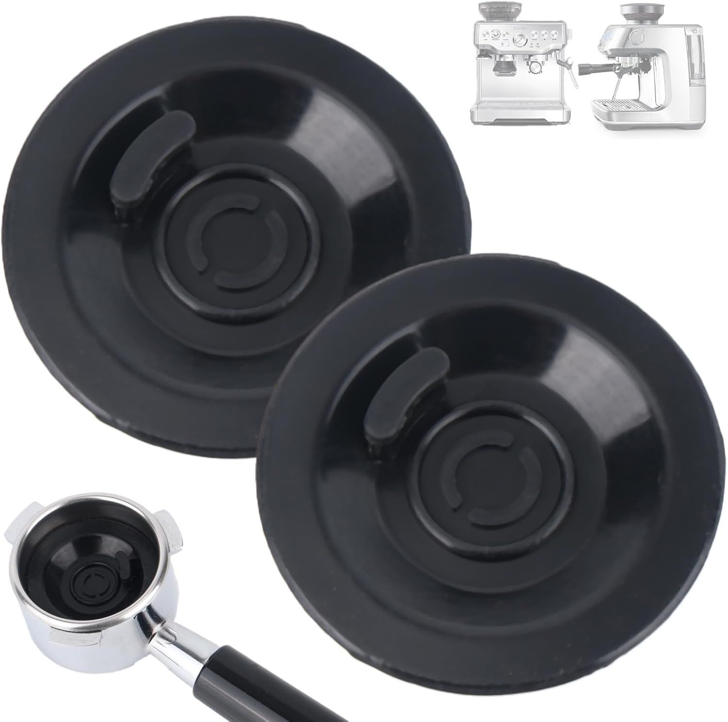 2pcs Espresso Cleaning Disc, 54mm Silicone Backflush Cleaning Tablets kit for Sage Breville Espresso Machines BES870XL/ BES878BSS/ BES880/ BES840XL/ BES810BSS & More - Image 1