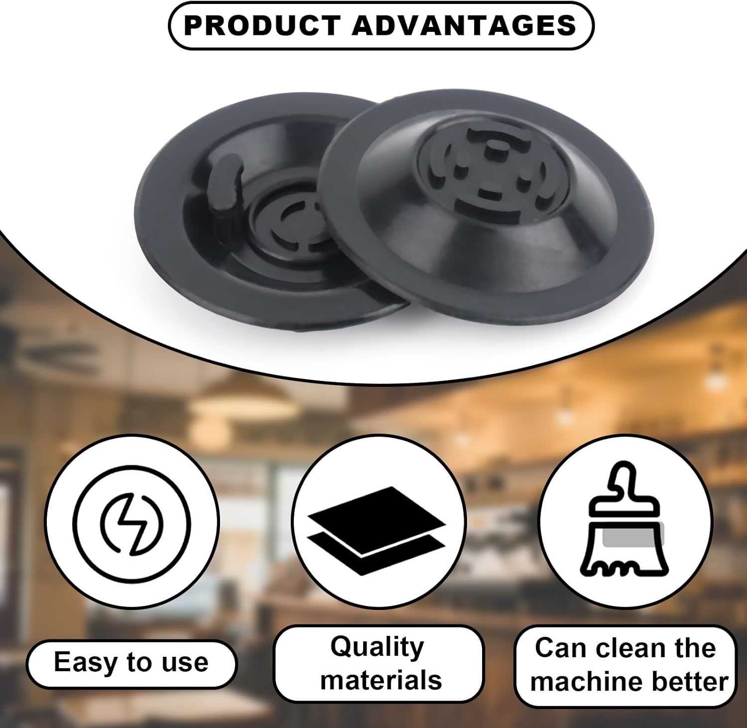 2pcs Espresso Cleaning Disc, 54mm Silicone Backflush Cleaning Tablets kit for Sage Breville Espresso Machines BES870XL/ BES878BSS/ BES880/ BES840XL/ BES810BSS & More - Image 3