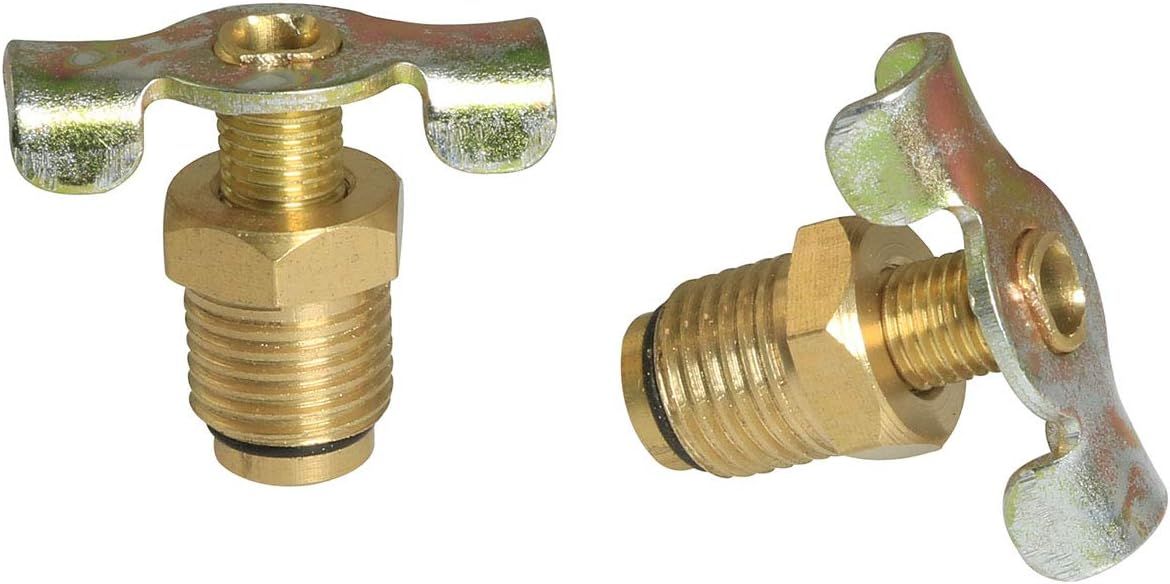 2PCS 1/4 Brass Air Hose Fitting Air Compressor Blowdown Valve NPT Male External Drain Cock Drain Switch With Handle - Image 1