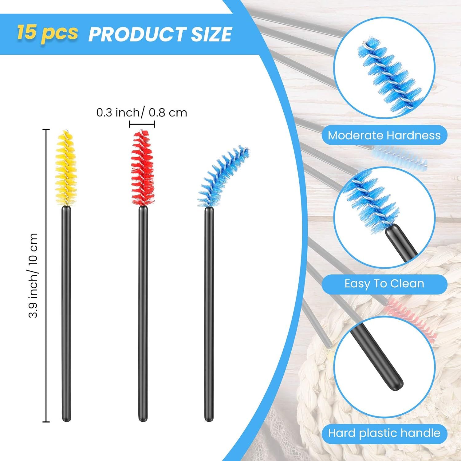 15 Pieces Hummingbird Feeder Cleaning Brush Mini Nylon Brush Set Cleaner for Bottles, Tubes, Jars, Bird Feeder (0.3 Inches/ 3.9 Inches) - Image 2