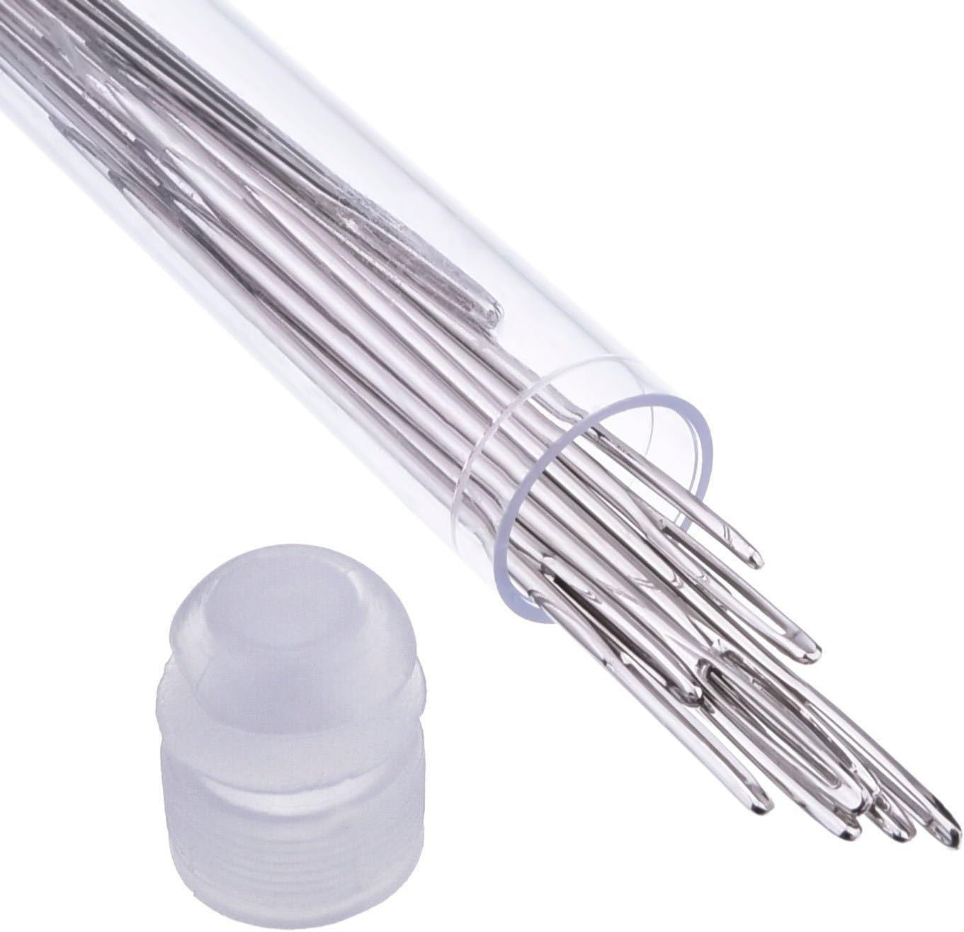 Large-Eye Stitching Needles for Leather Projects with Clear Bottle, 20 Pack - Image 4