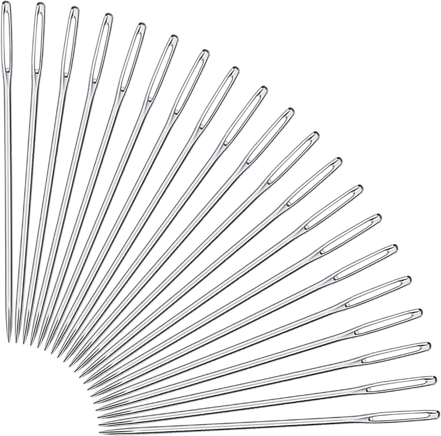 Large-Eye Stitching Needles for Leather Projects with Clear Bottle, 20 Pack - Image 6