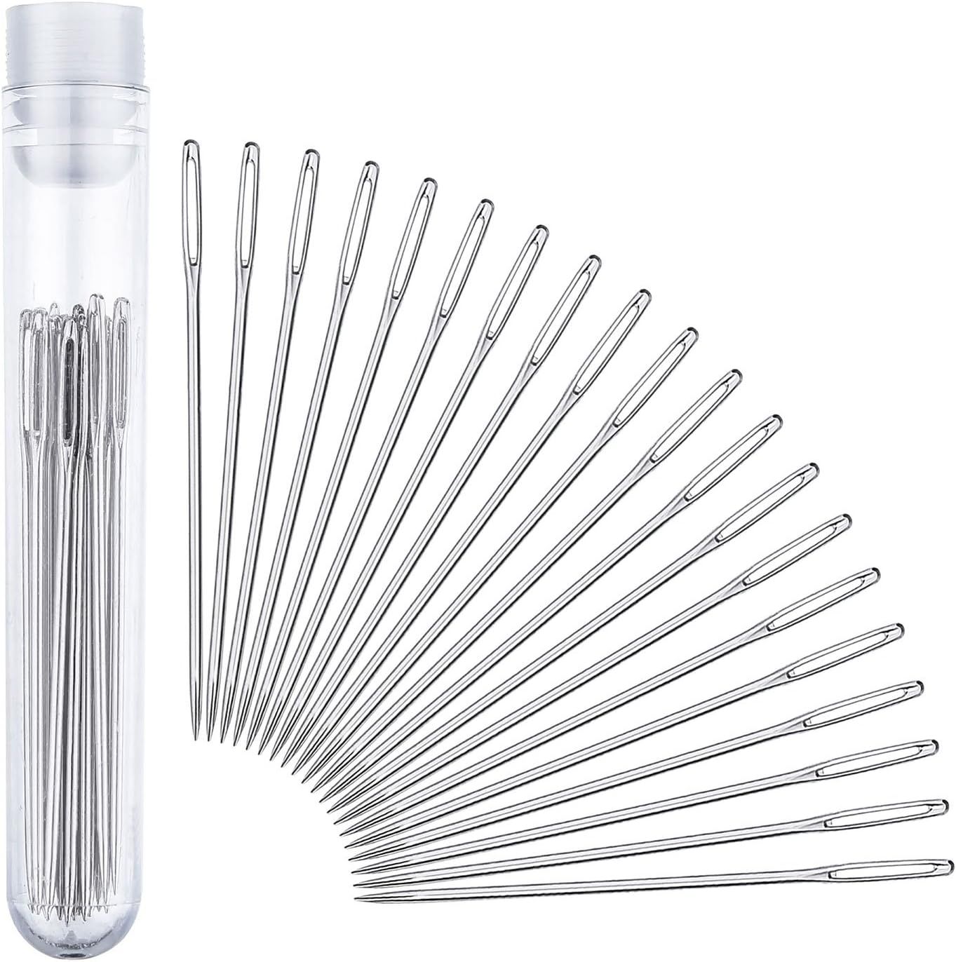 Large-Eye Stitching Needles for Leather Projects with Clear Bottle, 20 Pack - Image 7