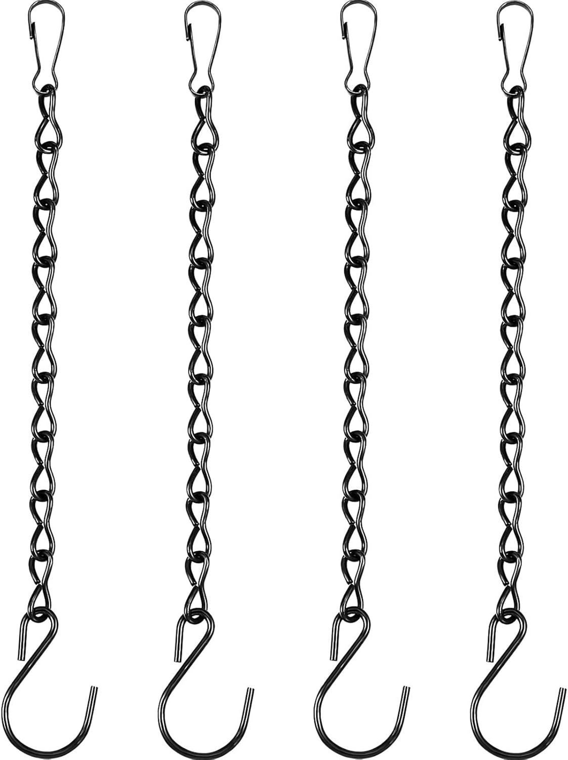 Black 4 Pack Hanging Chain for Bird Feeders, Planters, Lanterns, Wind Chimes, Decorative Ornaments and Birdbaths Basket Extender Chain Outdoor Indoor (9.5 Inch) - Image 1