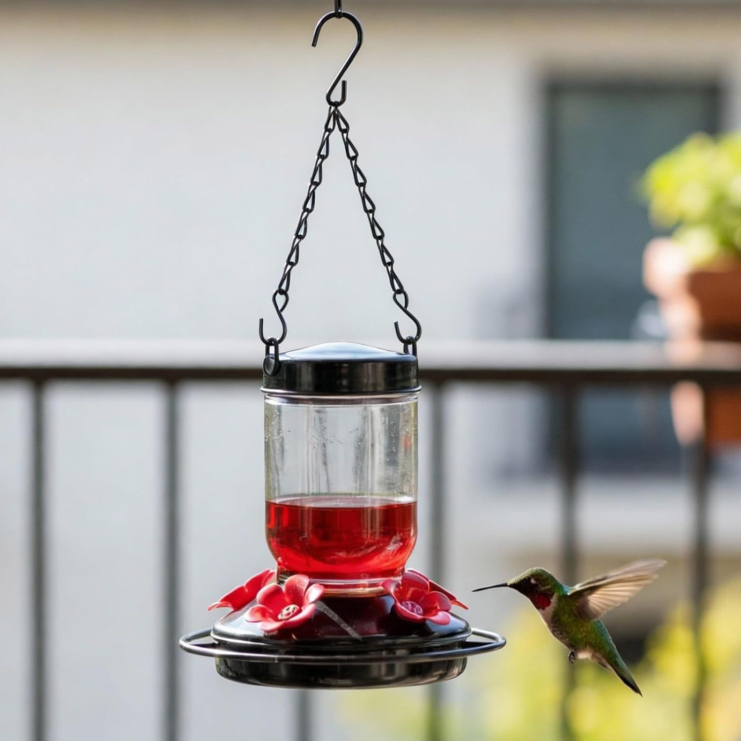 Black 4 Pack Hanging Chain for Bird Feeders, Planters, Lanterns, Wind Chimes, Decorative Ornaments and Birdbaths Basket Extender Chain Outdoor Indoor (9.5 Inch) - Image 2
