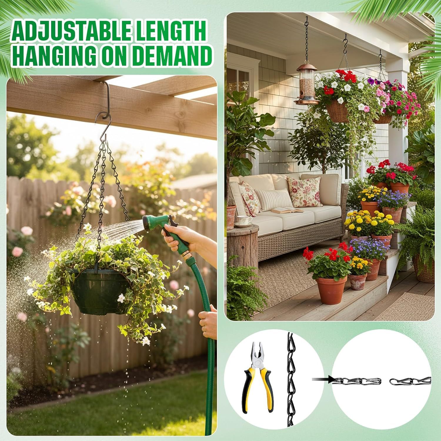 Black 4 Pack Hanging Chain for Bird Feeders, Planters, Lanterns, Wind Chimes, Decorative Ornaments and Birdbaths Basket Extender Chain Outdoor Indoor (9.5 Inch) - Image 5