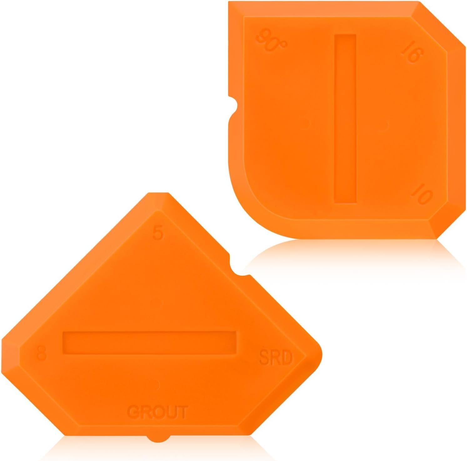 2 Pieces Caulking Tool Set Silicone Sealant Grout Tool for Kitchen Bathroom Floor Sealant Sealing(Orange) - Image 1