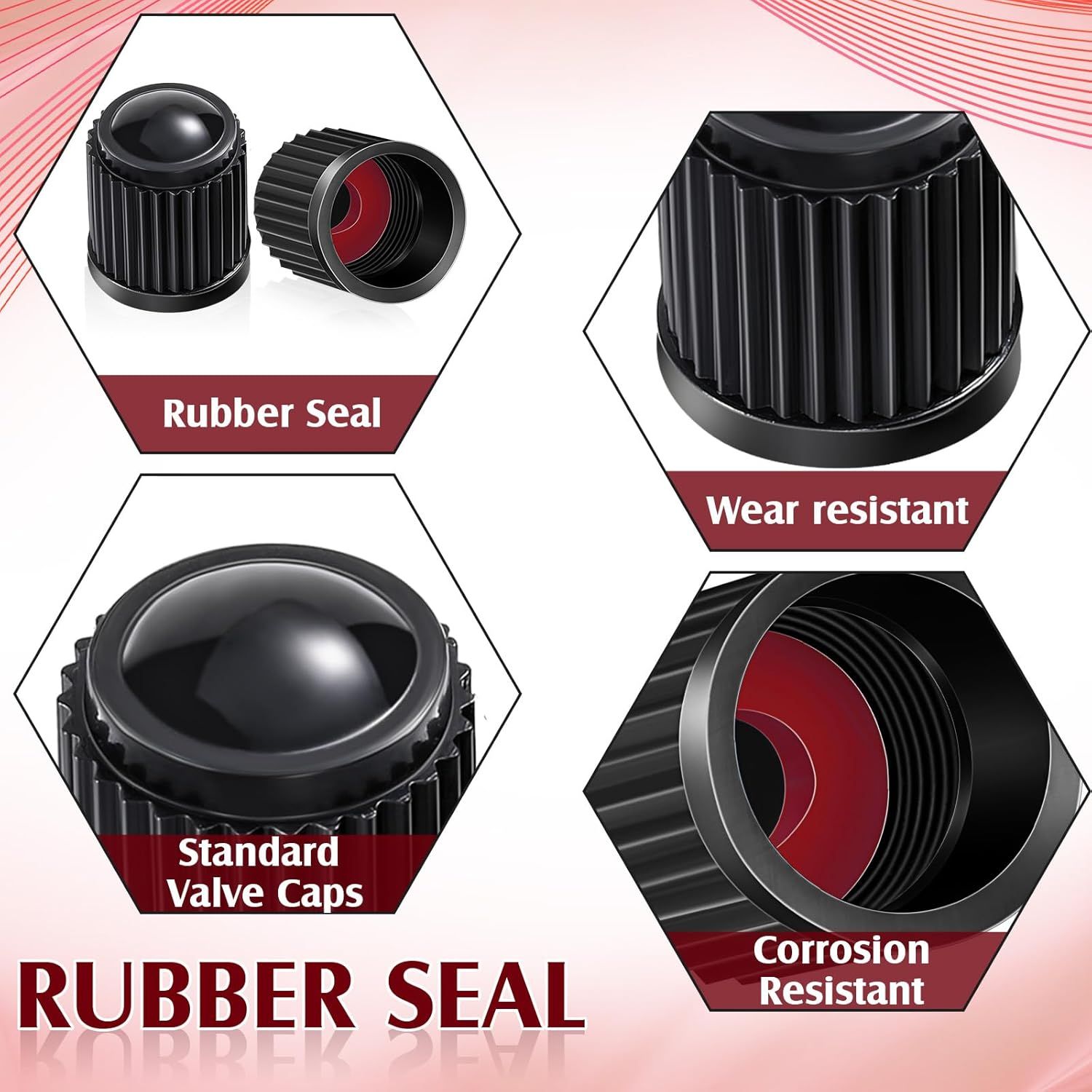 20 Pcs Tire Valve Stem Caps Car Tire Caps Plastic Universal Valve Stem Covers for Bike Bicycle Cars SUV Trucks Motorcycles (Black) - Image 3