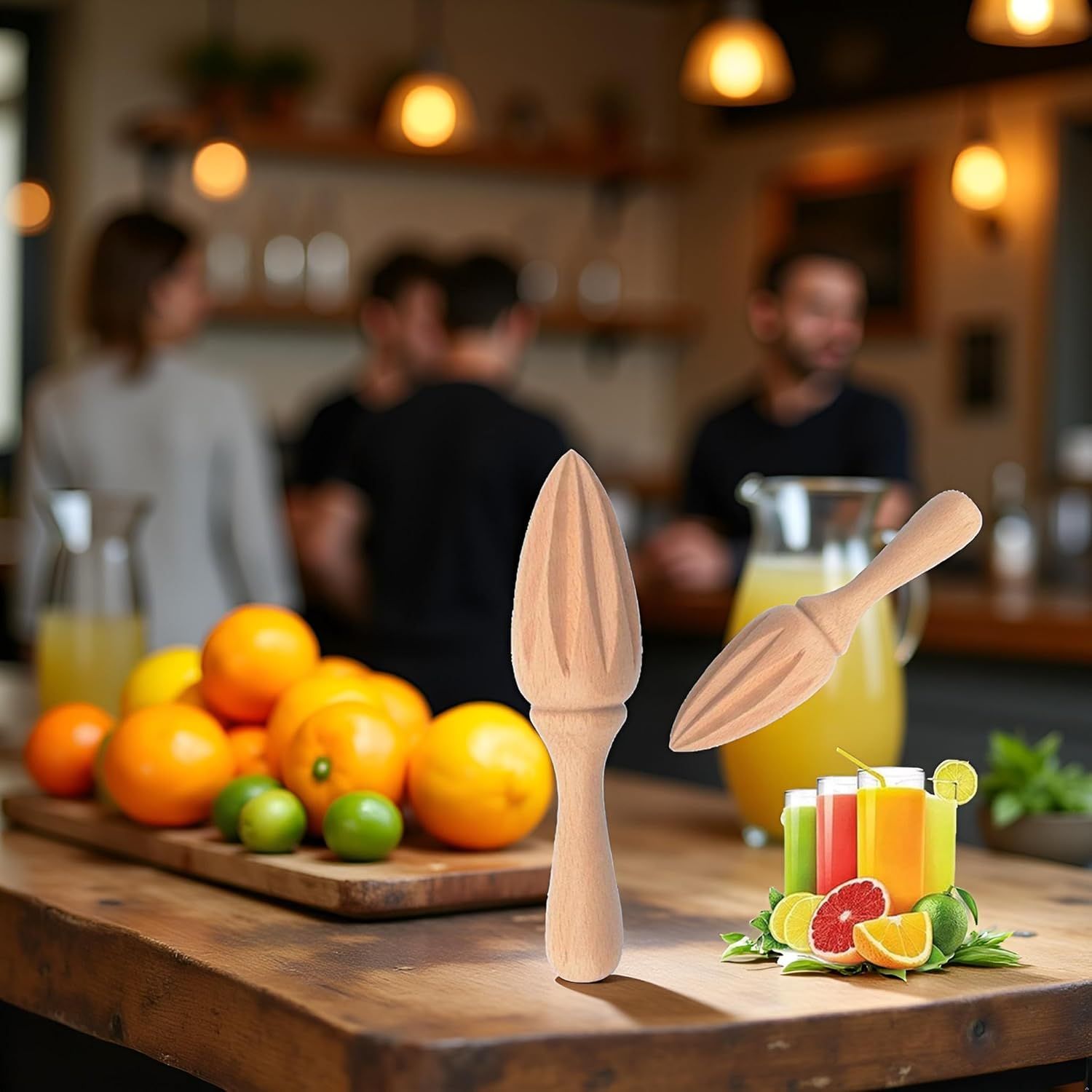 Wooden Citrus Reamer,Handheld Hand Citrus Lemon Juicer,Portable Fruit Squeezer,Kitchen Juicing Tool,Manual Orange Lemon Juice Reamer for Daily Home Bar Cafe Restaurant Use - Image 2