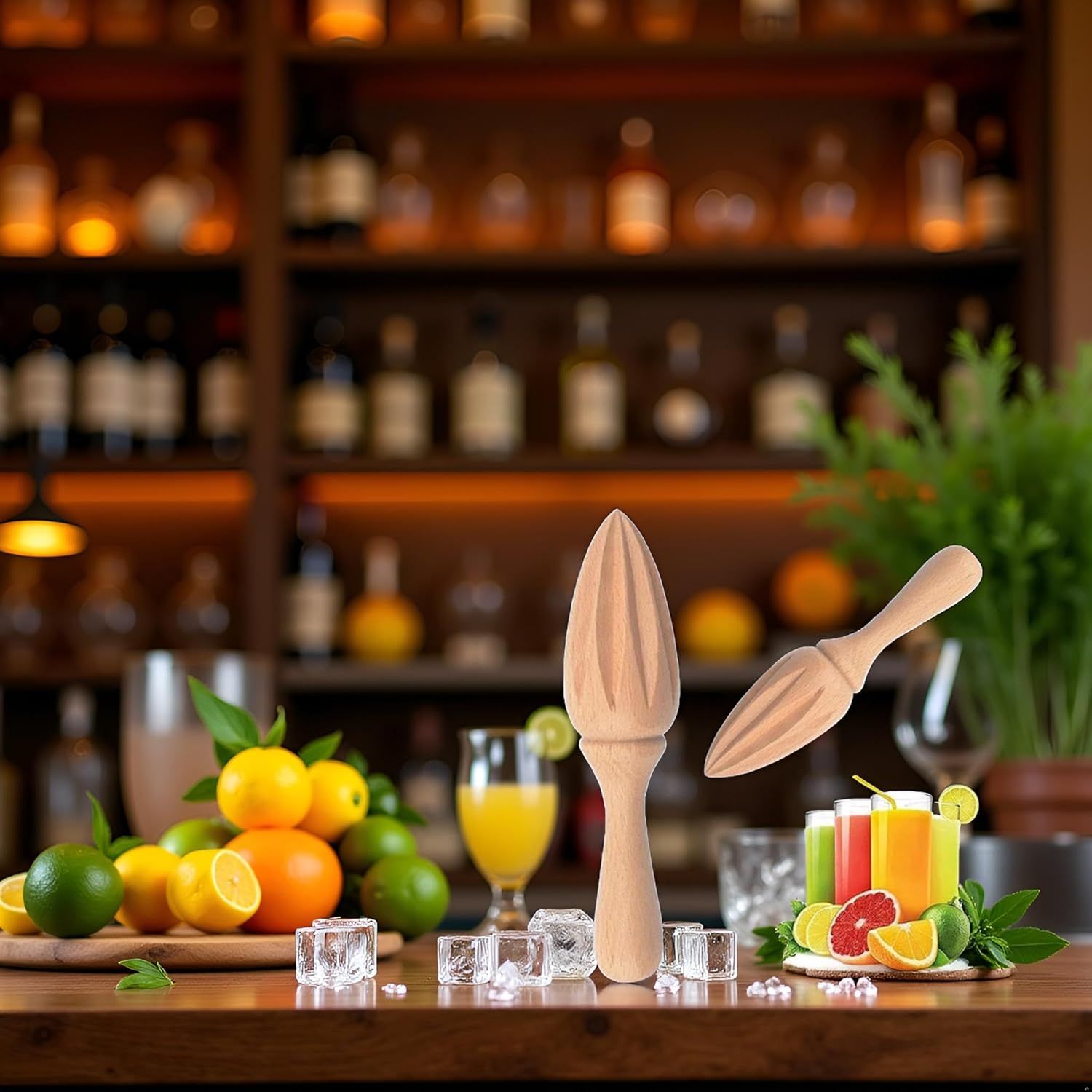 Wooden Citrus Reamer,Handheld Hand Citrus Lemon Juicer,Portable Fruit Squeezer,Kitchen Juicing Tool,Manual Orange Lemon Juice Reamer for Daily Home Bar Cafe Restaurant Use - Image 6