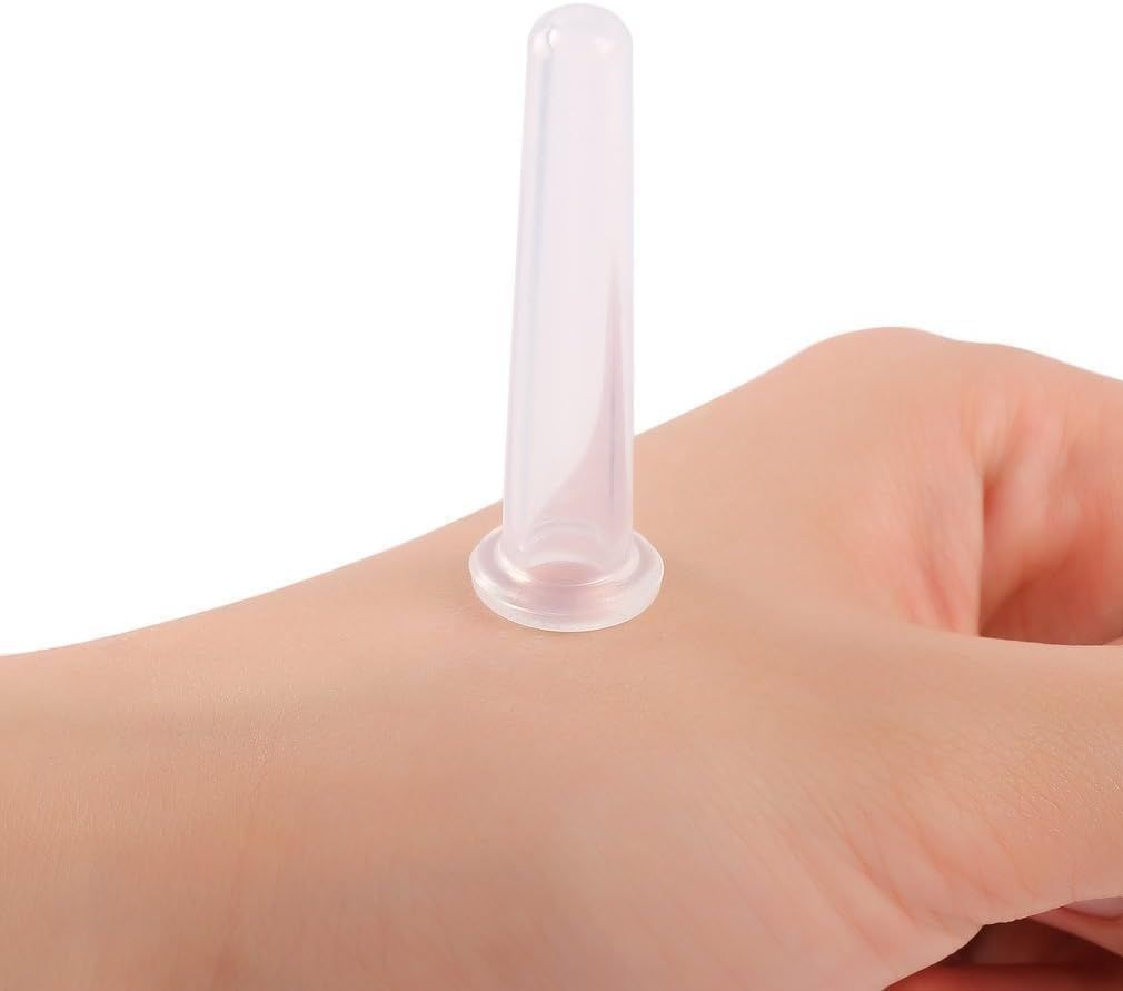 4Pcs Mini Massage Cupping Set Silicone Facial Cups Face Massager Helper Skin Care Neck Back Eyes Massaging Cup Safe to Use, Don't Worry About Burns (Transparent) - Image 3