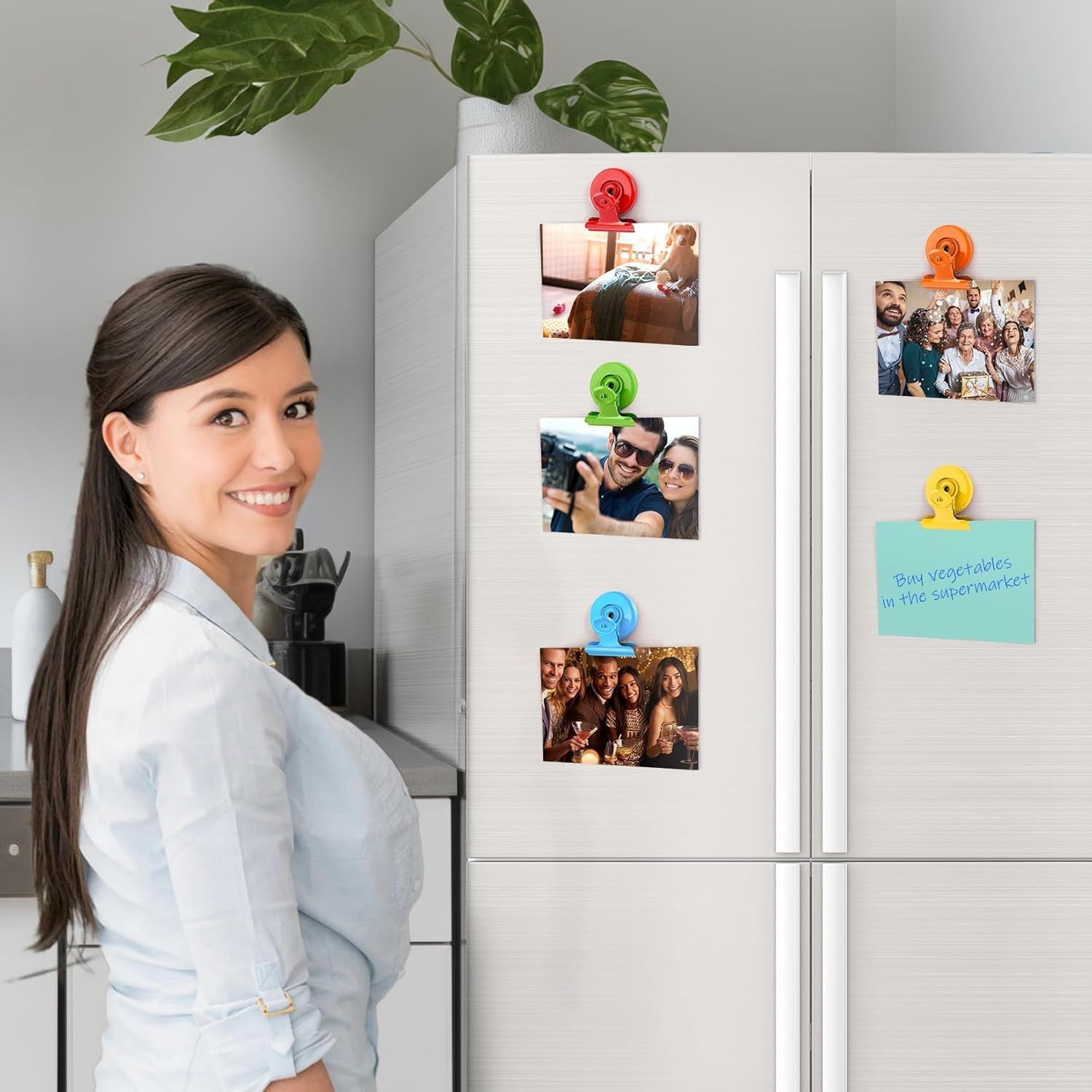 6 Pack Fridge Magnets Refrigerator Magnets, Magnetic Clips for Whiteboard, Magnet Clips for Kitchen Office Organizing & Decorating - Image 2