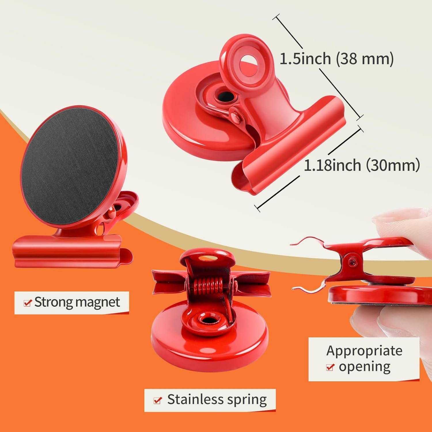 6 Pack Fridge Magnets Refrigerator Magnets, Magnetic Clips for Whiteboard, Magnet Clips for Kitchen Office Organizing & Decorating - Image 4