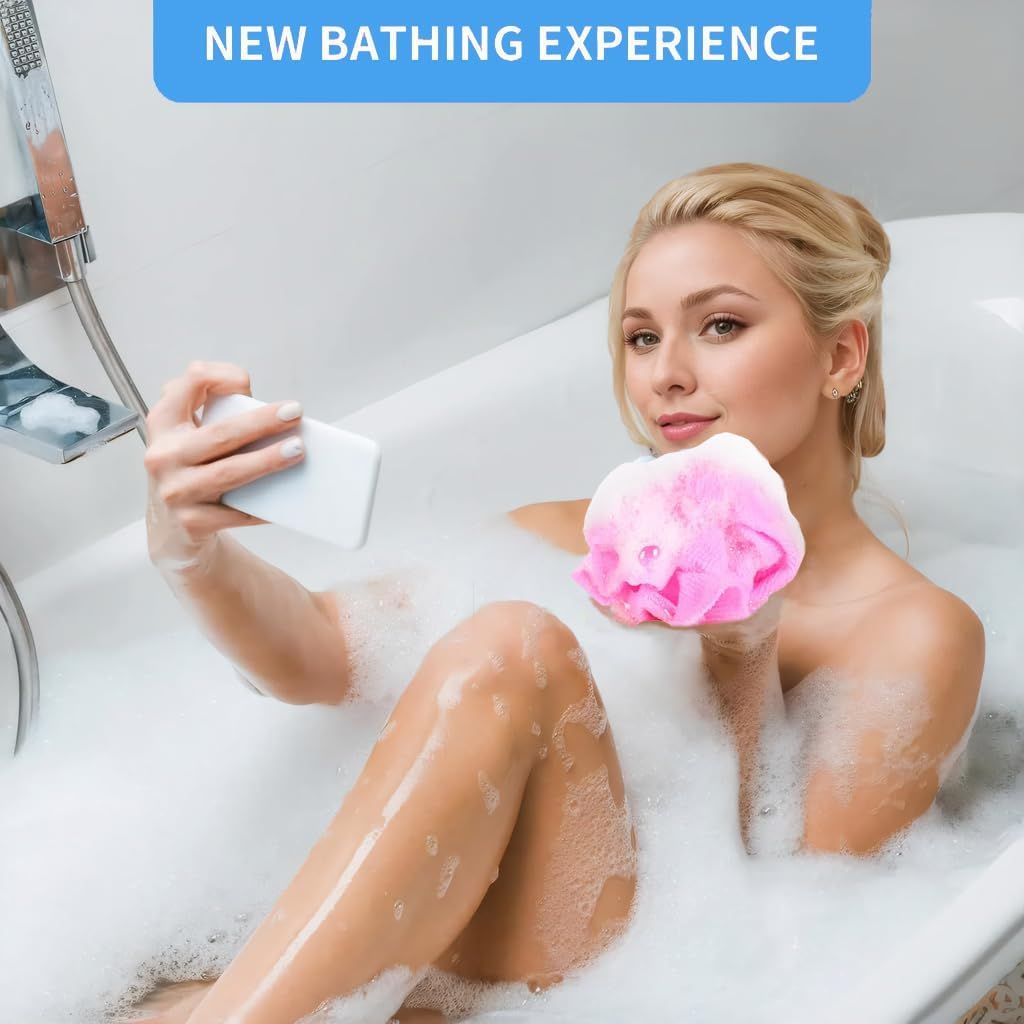 Exfoliating Washcloth Back Scrubber for Shower Japanese Beauty Bath Towel Korean Exfoliating Loofah Towel Sponge Loofah Body Scrubber 3 Pack - Image 2