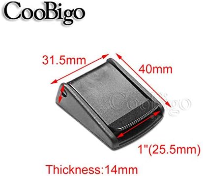 CooBigo 5pcs Webbing Cam Buckles Plastic Black Toggle Clip Backpack Straps - Image 2