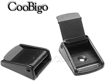 CooBigo 5pcs Webbing Cam Buckles Plastic Black Toggle Clip Backpack Straps - Image 3