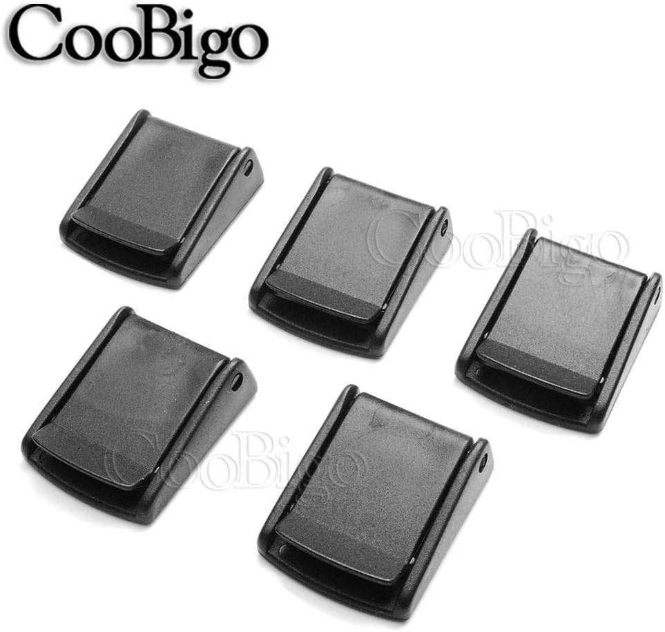 CooBigo 5pcs Webbing Cam Buckles Plastic Black Toggle Clip Backpack Straps - Image 4
