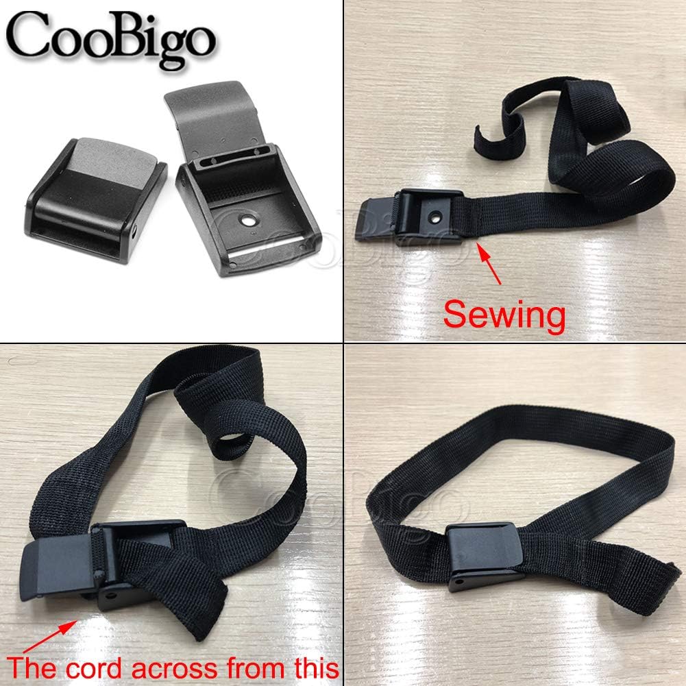 CooBigo 5pcs Webbing Cam Buckles Plastic Black Toggle Clip Backpack Straps - Image 5