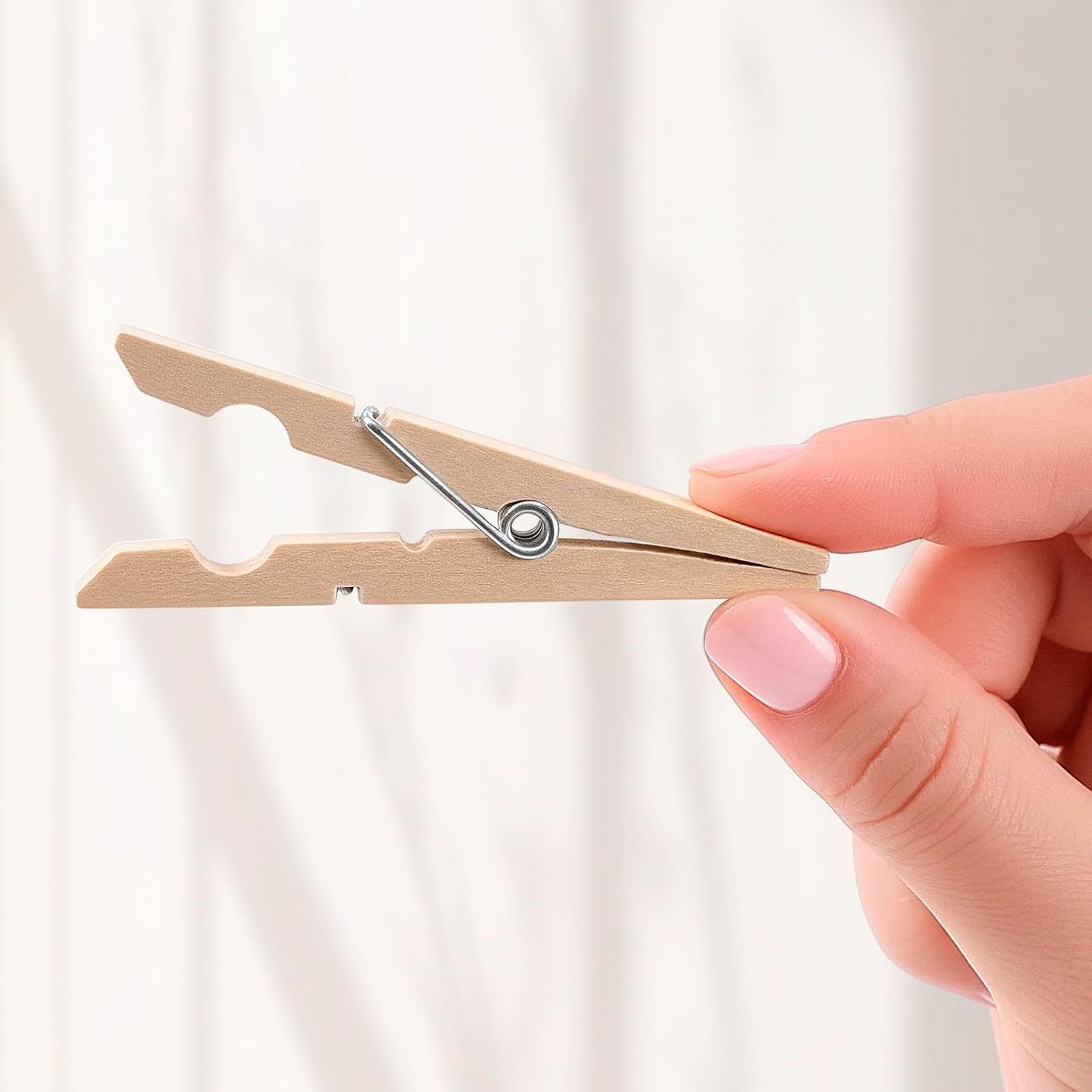 Clothes Pins Wooden – 50 Pack Wooden Clothespins 2.9 Inch with Rust-Resistant Coil, Natural Wood Clips for Laundry, Hanging Clothes, Crafts & DIY - Image 7