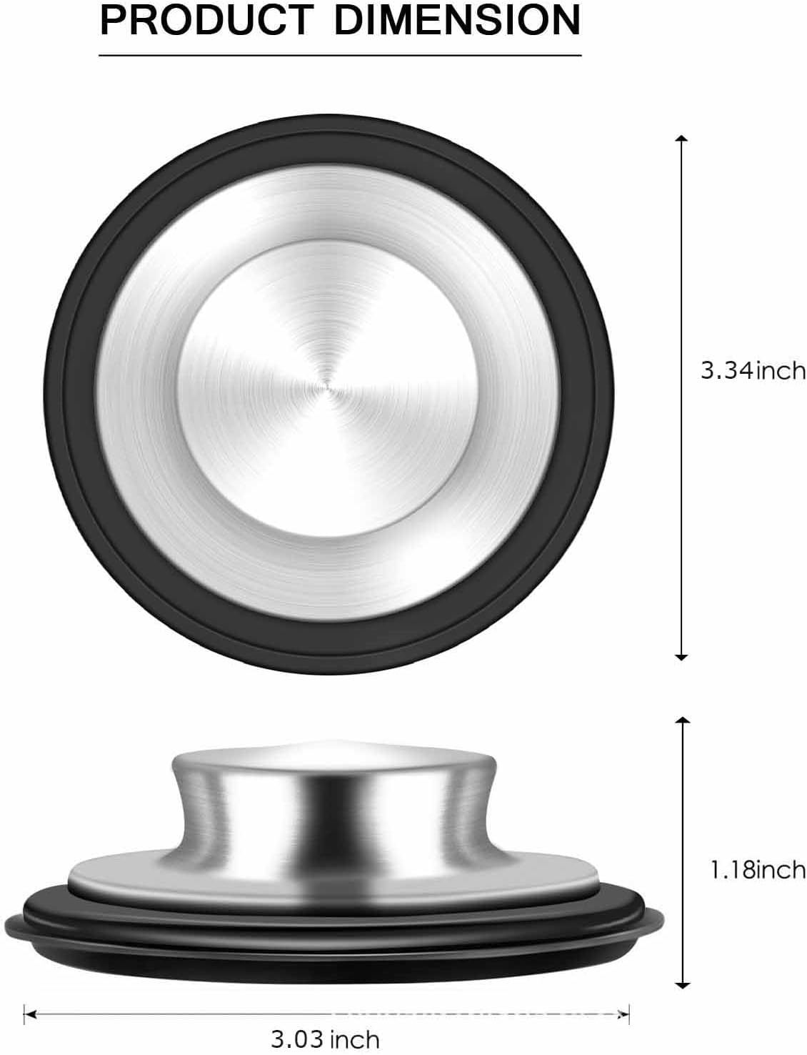 Sink Stopper 3.35 Inch Kitchen Stainless Steel Garbage Disposal Sink Plug for Insinkerator Kitchenaid Waste King Kohler and so on - Image 3