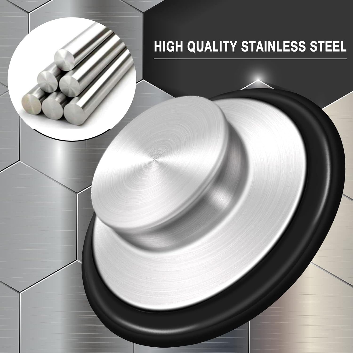 Sink Stopper 3.35 Inch Kitchen Stainless Steel Garbage Disposal Sink Plug for Insinkerator Kitchenaid Waste King Kohler and so on - Image 5