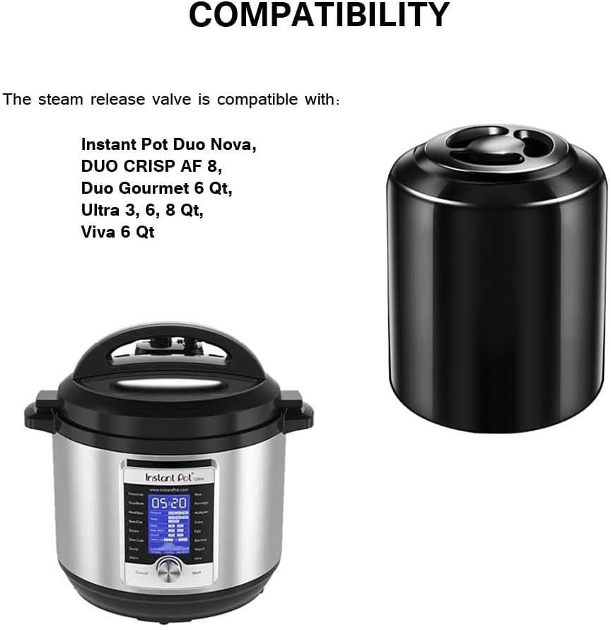 Steam Release Valve Handle for Instant Pot Duo Nova, DUO CRISP AF 8, Duo Gourmet 6 Qt, Ultra 3, 6, 8 Qt, Viva 6 Qt/Pressure Cooker Replacement Accessories - Image 5