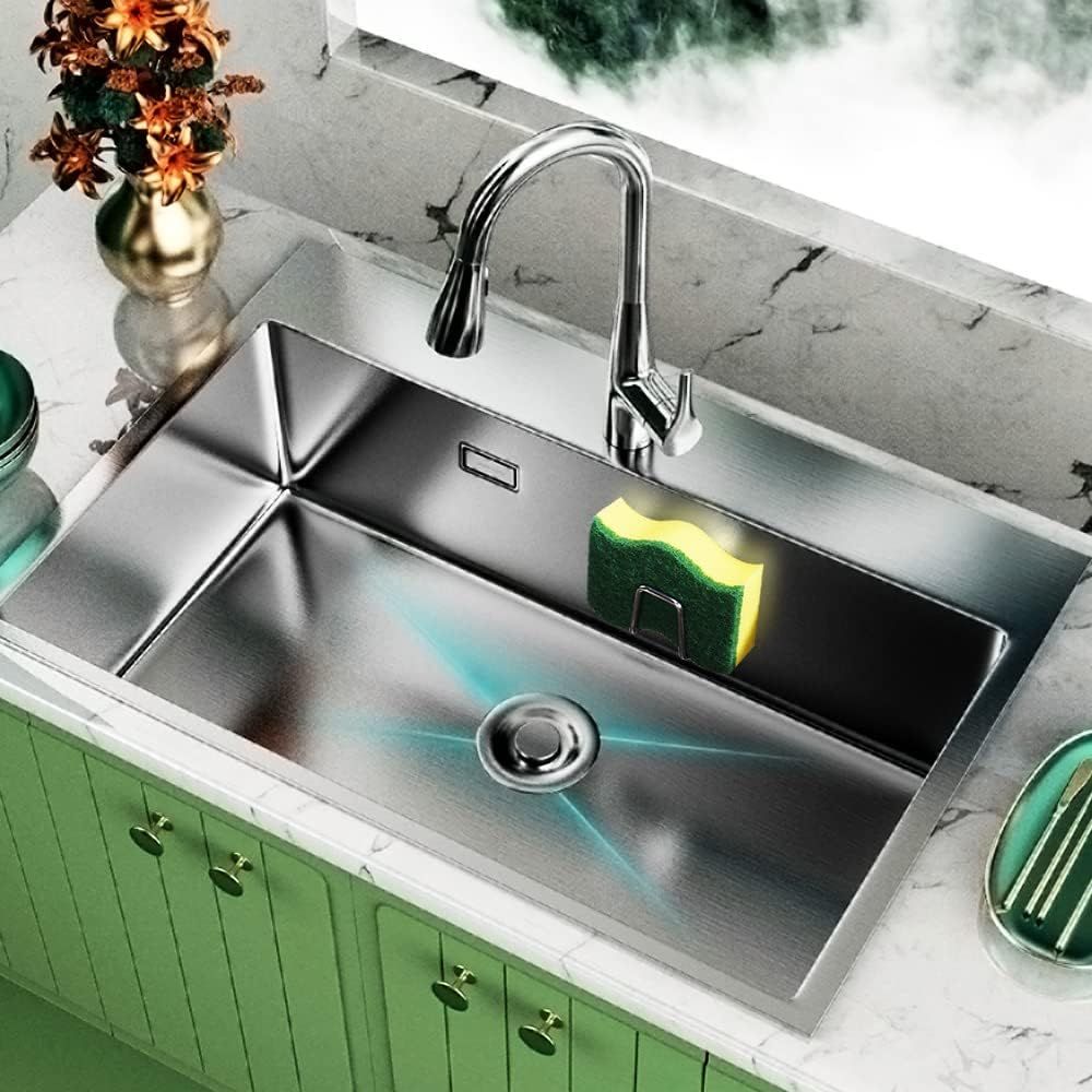 Sponge Holders for Kitchen Sink Adhesive Sponge Holder Sink Caddy Stainless Steel Rust Proof Waterproof, Quick Drying ﻿ - Image 2