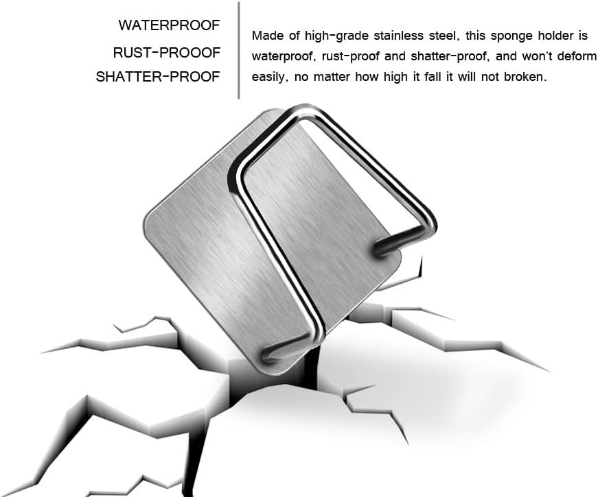 Sponge Holders for Kitchen Sink Adhesive Sponge Holder Sink Caddy Stainless Steel Rust Proof Waterproof, Quick Drying ﻿ - Image 3