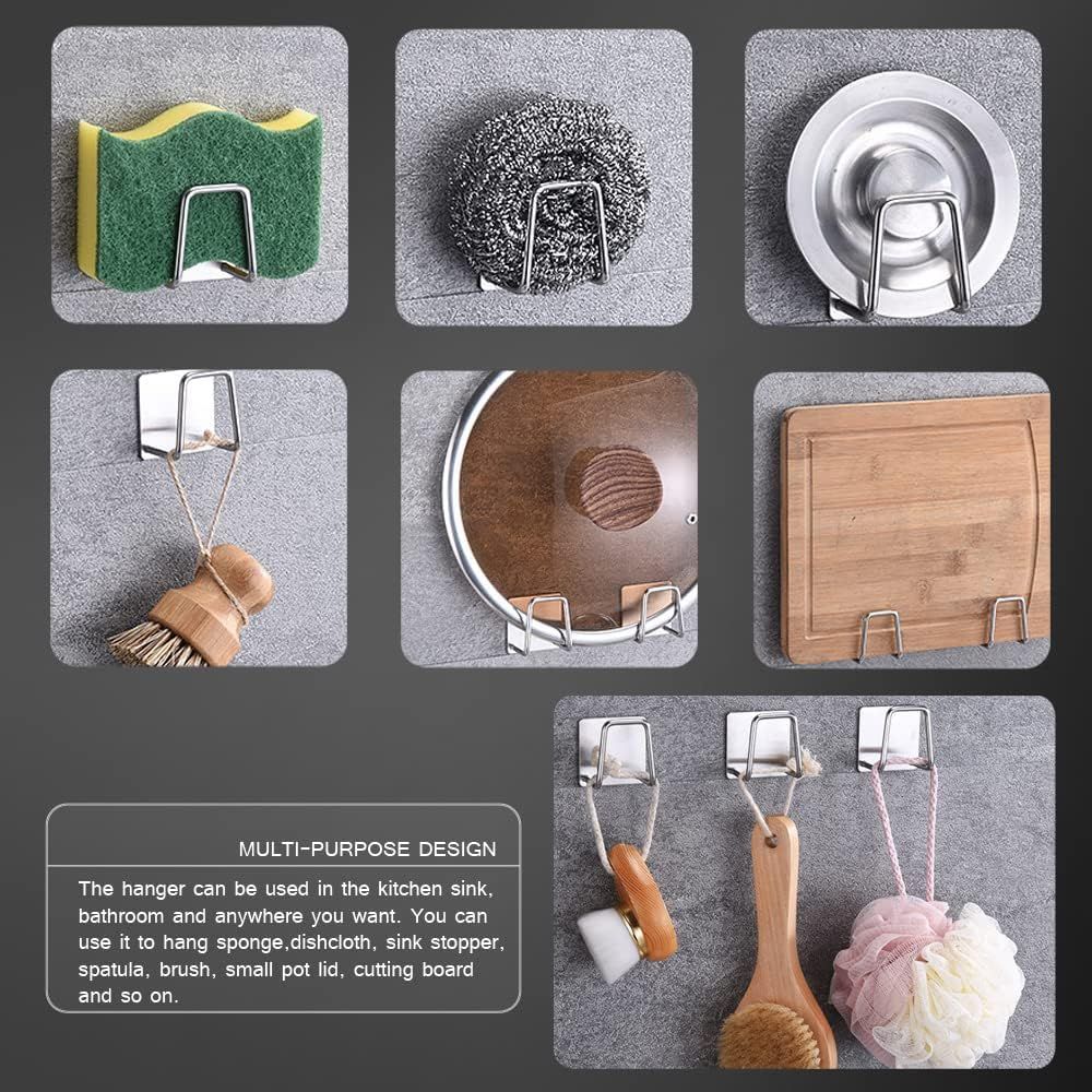 Sponge Holders for Kitchen Sink Adhesive Sponge Holder Sink Caddy Stainless Steel Rust Proof Waterproof, Quick Drying ﻿ - Image 6