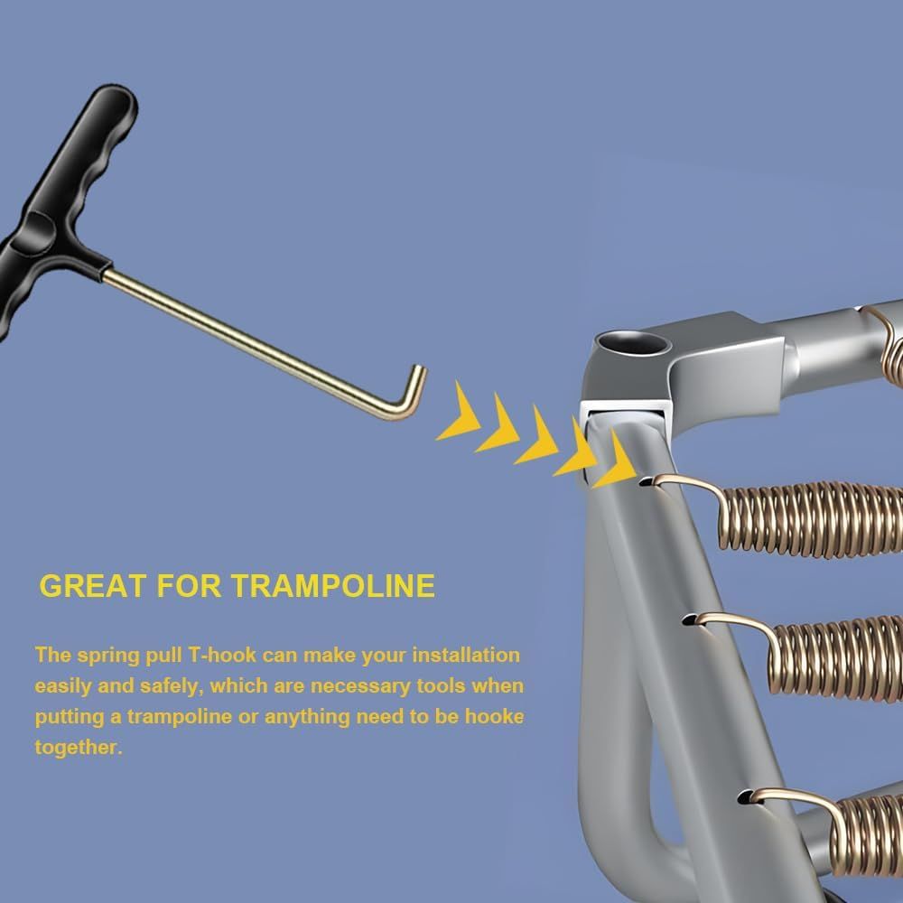 Trampoline Spring Pull Tool Kit Trampoline T-Hook Puller Spring Pull T-Shape Hook Trampoline Accessories - Image 7
