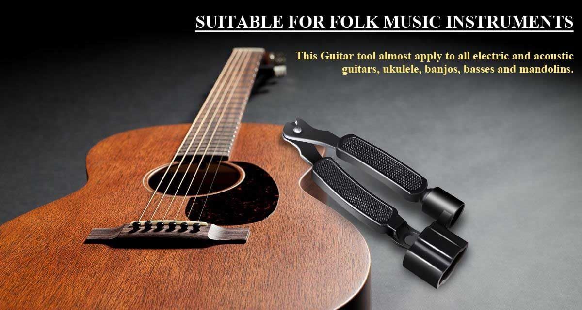 Guitar String Winder Cutter Pin Puller Multifunctional 3 In 1 Guitar Maintenance Tool String Peg Winder String Cutter Pin Puller Instrument Accessories - Image 4