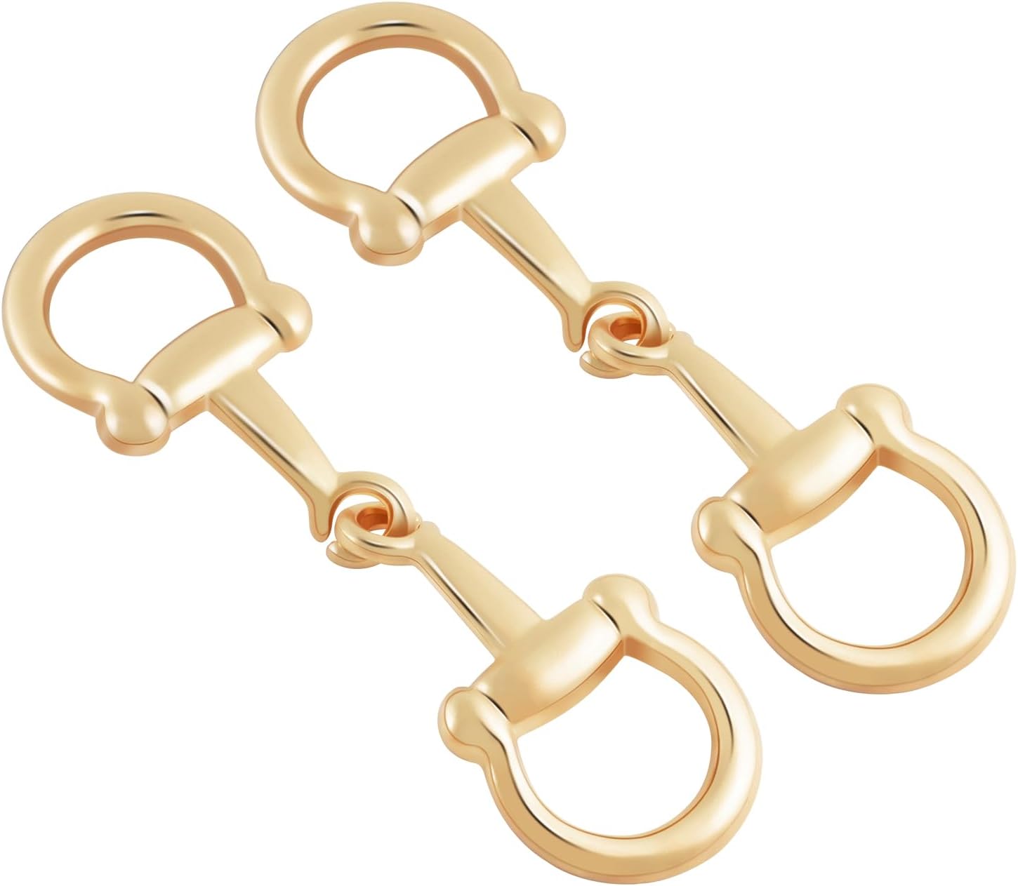 CooBigo 2pcs Scarf Ring Buckles, Metal Horsebit Silk Scarf Buckle, Scarves Rings and Slides for Women Scarves Clips, Shawls Clasp, Clothing Fashion Accessories (Gold) - Image 1