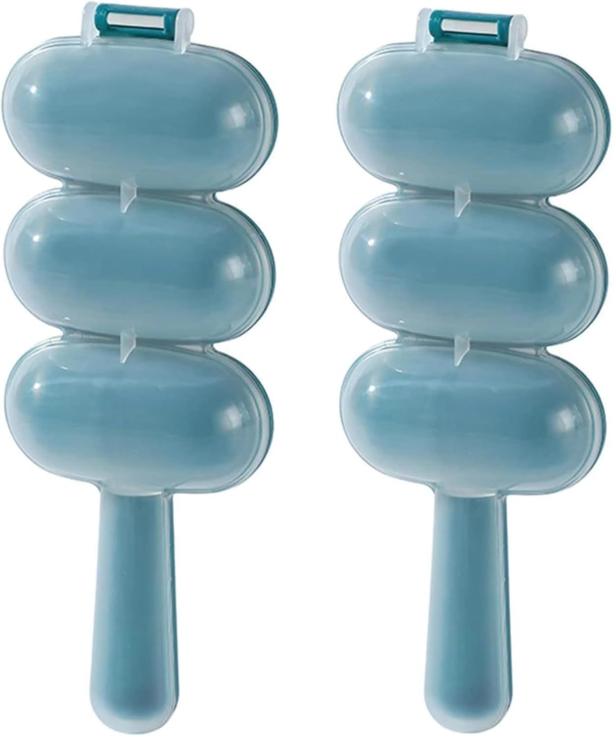 2 Pcs Blue Rice Ball Maker Shake Lunch Maker Mould Rice Ball Shaker Rice Ball Mold Rice Ball Shaped Kitchen Tools Home DIY Making Kit Sushi Plates, DIY Sushi Shake Rice Ball Molds - Image 1