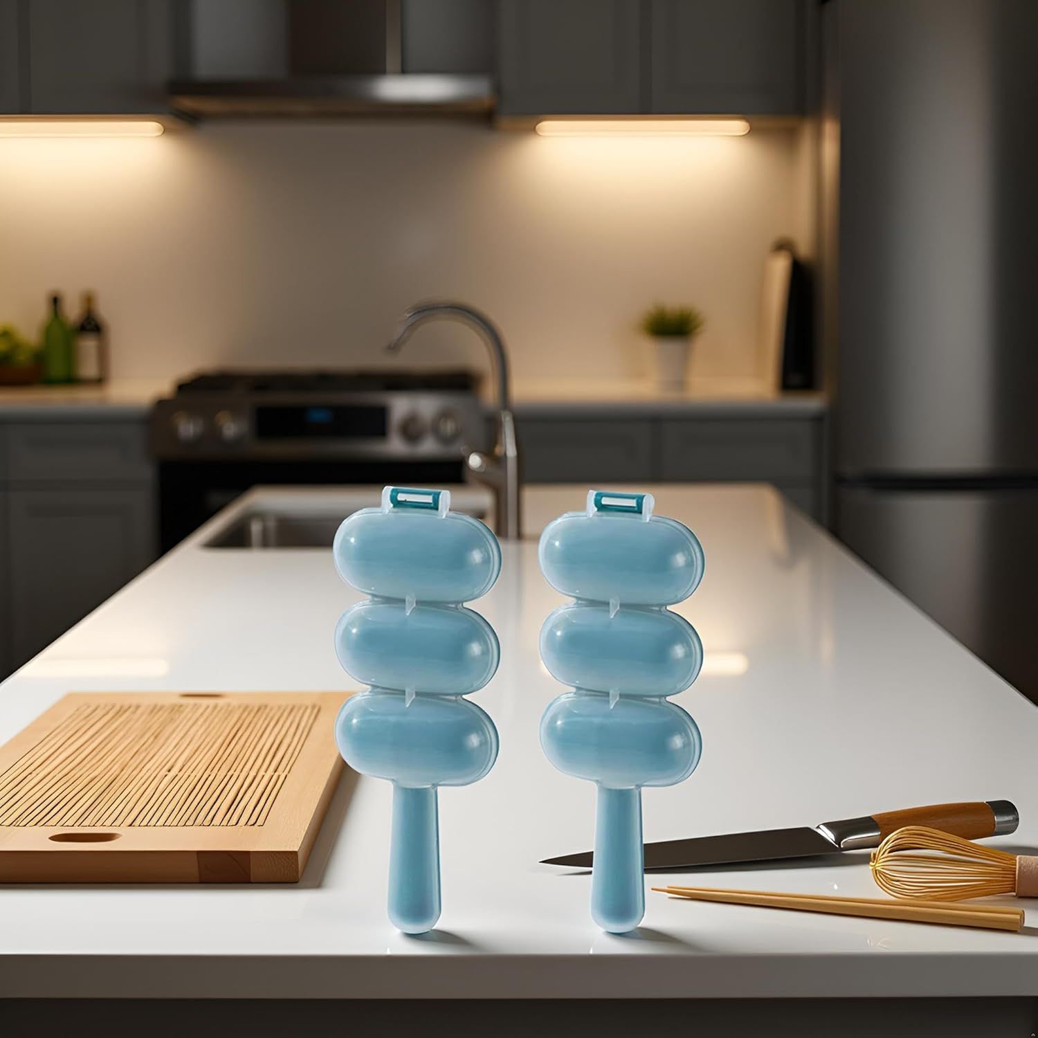 2 Pcs Blue Rice Ball Maker Shake Lunch Maker Mould Rice Ball Shaker Rice Ball Mold Rice Ball Shaped Kitchen Tools Home DIY Making Kit Sushi Plates, DIY Sushi Shake Rice Ball Molds - Image 5