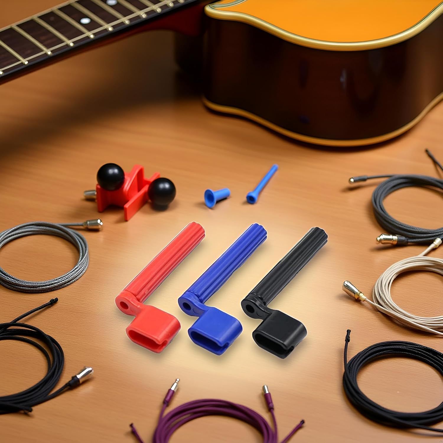 3 Pcs Random color Guitar String Winder, 2 in 1 Guitar String Tool Bridge Pin Remover Speed Peg Puller Winder Tool for Acoustic Electric Guitar Bass Ukulele, Instrument Accessories - Image 4